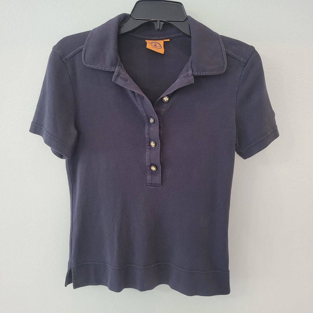 Tory Burch Dark Blue Button Down Shirt Size S